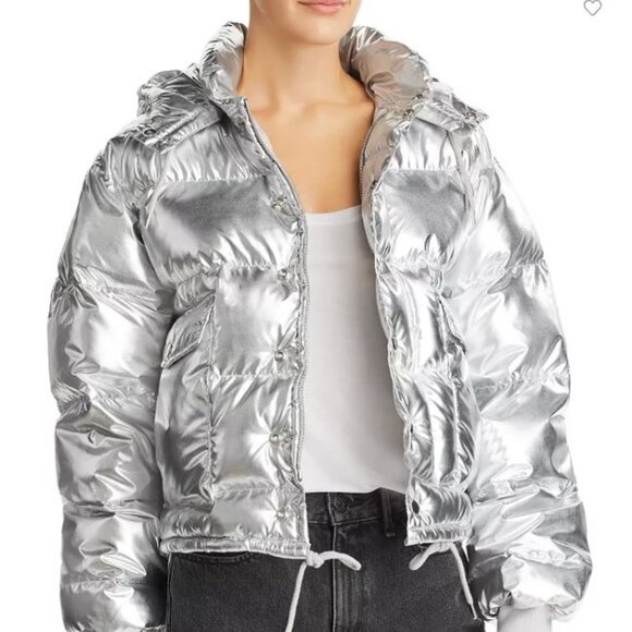 Pistola Metallic Down Puffer Jacket S/M- Retail $229 EUC-revolve-zara-wang-lang - Picture 2 of 11
